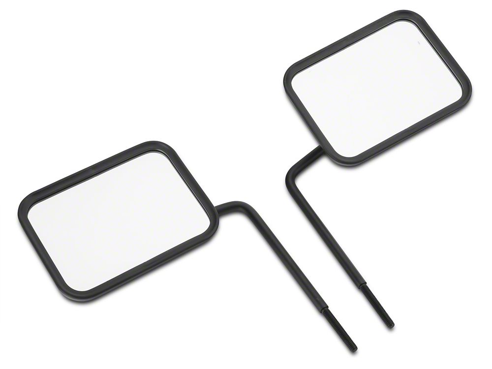 Barricade Rectangular Adventure Mirrors; Textured Black (66-25 Jeep CJ5, CJ7, Wrangler YJ, TJ, JK & JL)