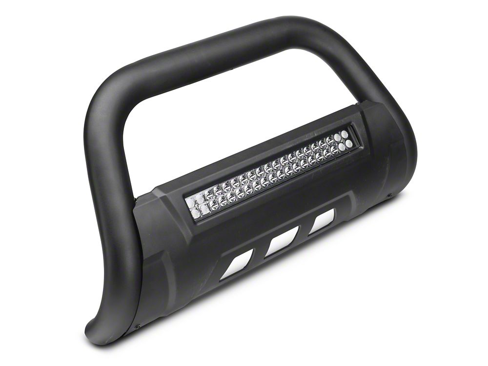Barricade HD Bull Bar with Skid Plate and 20-Inch Dual-Row LED Light Bar; Textured Black (10-18 Jeep Wrangler JK)