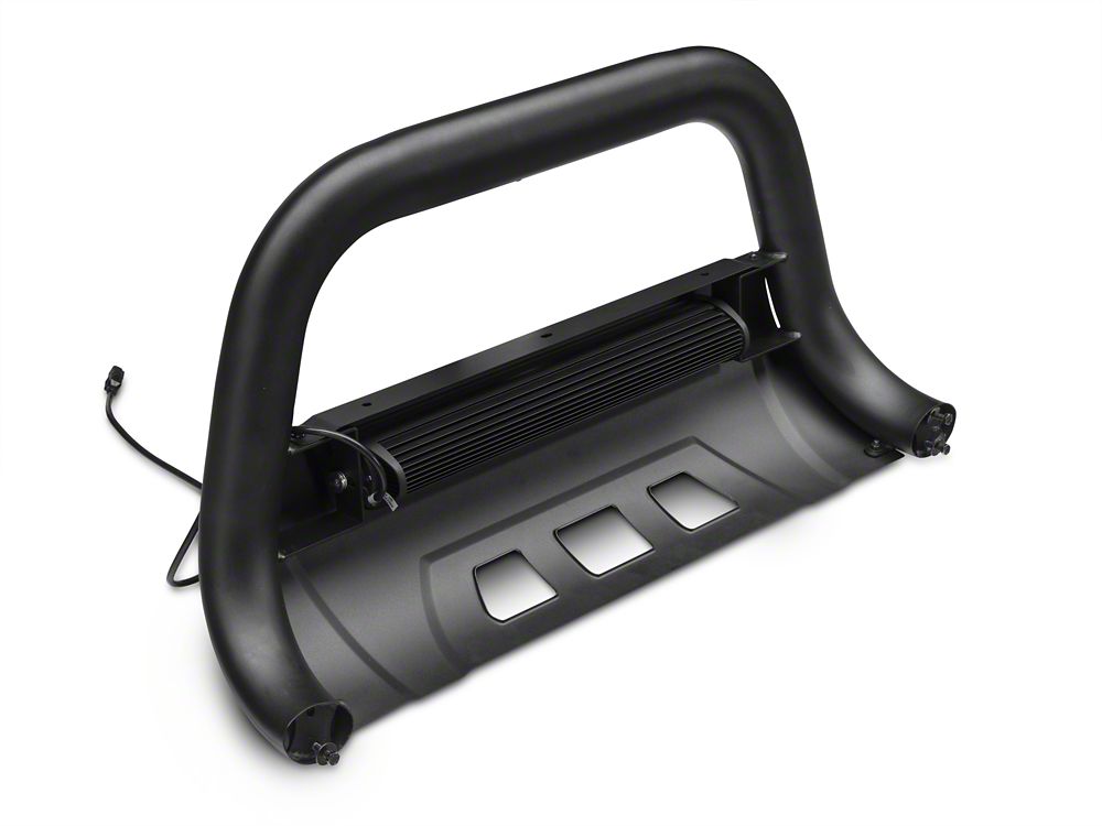 Barricade HD Bull Bar with Skid Plate and 20-Inch Dual-Row LED Light Bar; Textured Black (10-18 Jeep Wrangler JK)