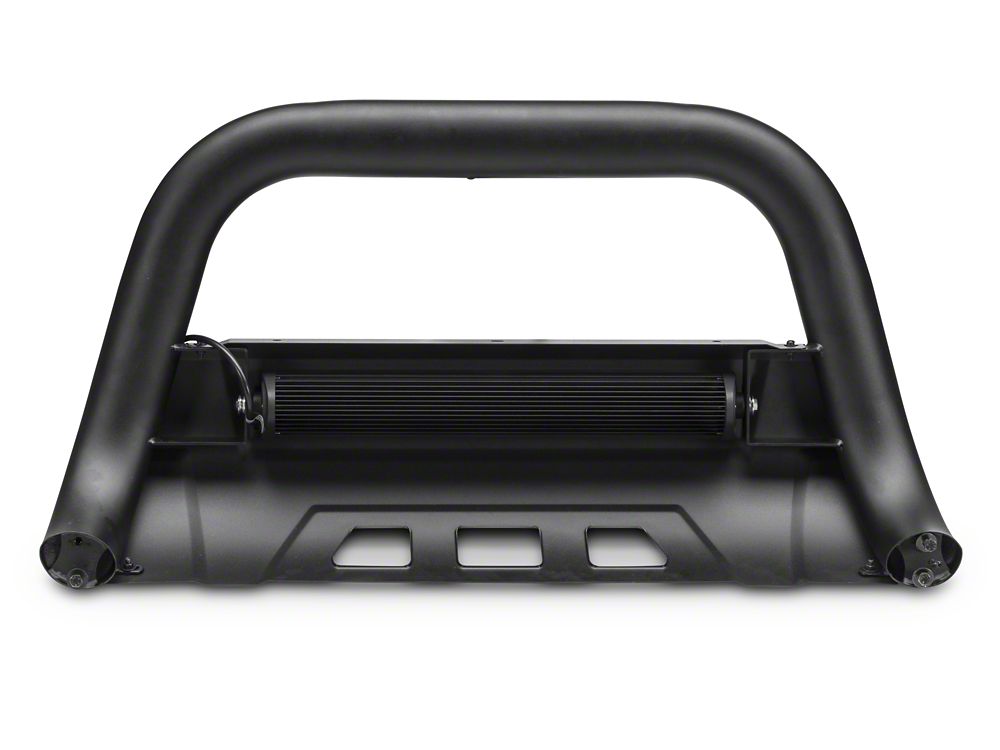 Barricade HD Bull Bar with Skid Plate and 20-Inch Dual-Row LED Light Bar; Textured Black (10-18 Jeep Wrangler JK)