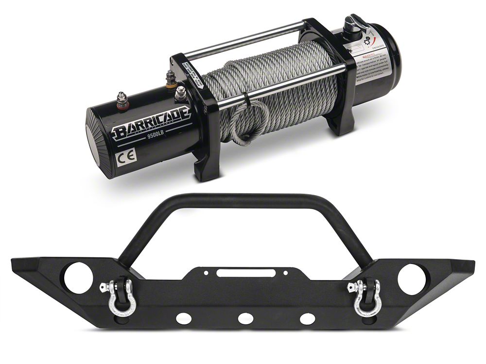 Barricade Trail Force HD Front Bumper with 9,500 lb. Winch (18-25 Jeep Wrangler JL)