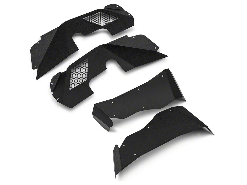 Barricade Aluminum Inner Fender Liners; Textured Black (07-18 Jeep Wrangler JK)