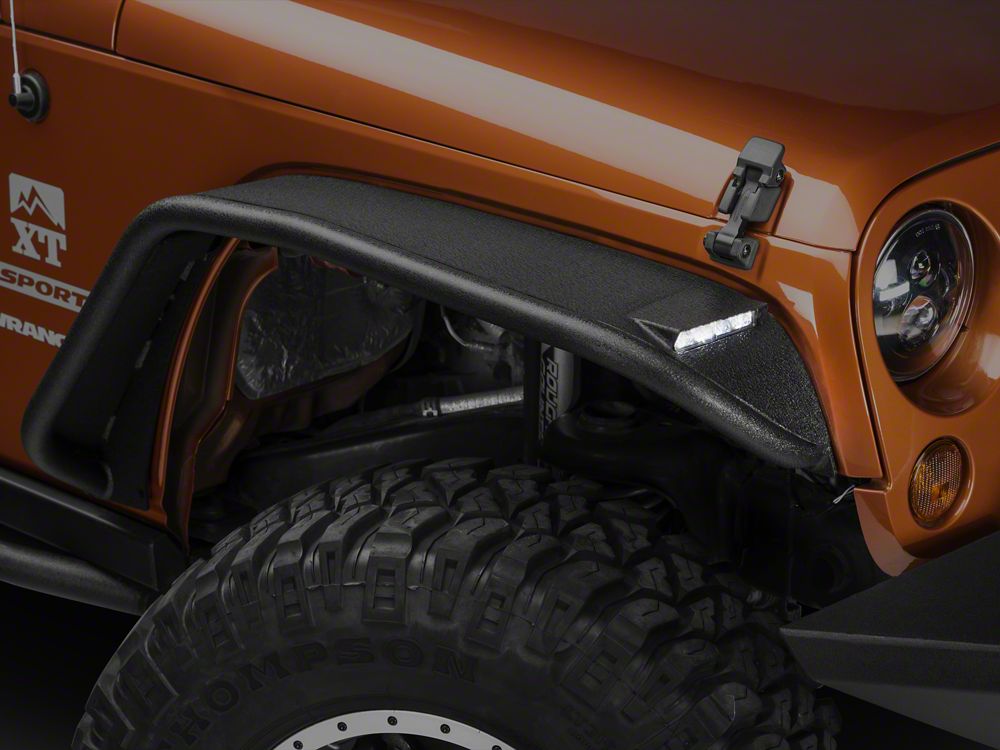 Barricade Tubular Fender Flares with LED Lighting (07-18 Jeep Wrangler JK)
