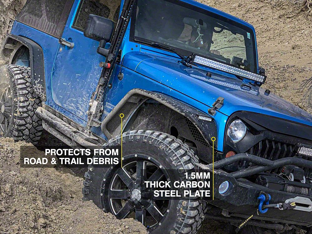 Barricade Tubular Fender Flares with LED Lighting (07-18 Jeep Wrangler JK)
