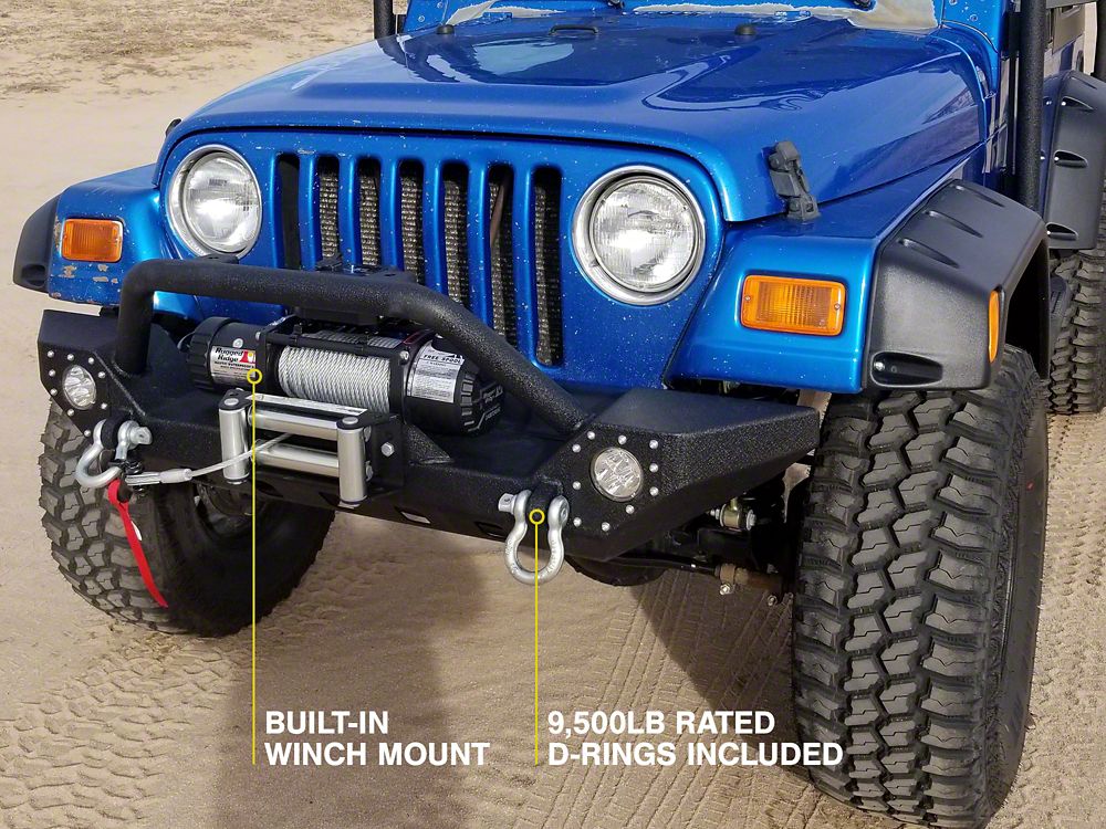 Barricade Adventure HD Bumper with LED Fog Lights (87-06 Jeep Wrangler YJ & TJ)