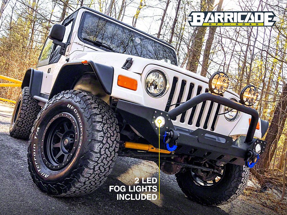 Barricade Adventure HD Bumper with LED Fog Lights (87-06 Jeep Wrangler YJ & TJ)