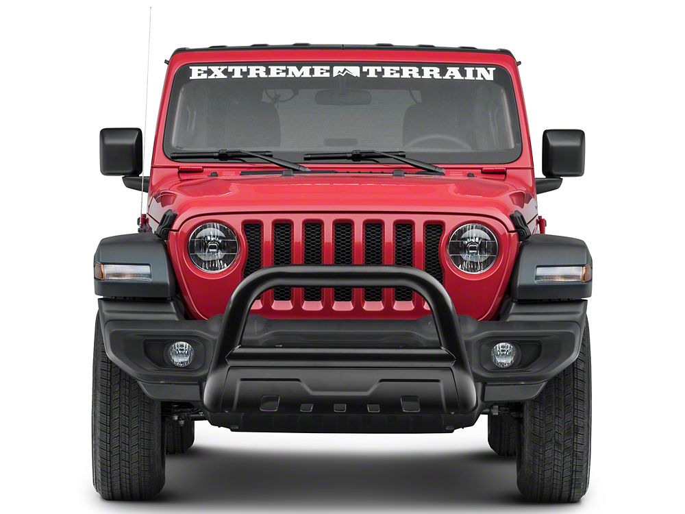 Barricade 3.50-Inch Oval Bull Bar with Skid Plate; Black (18-25 Jeep Wrangler JL)
