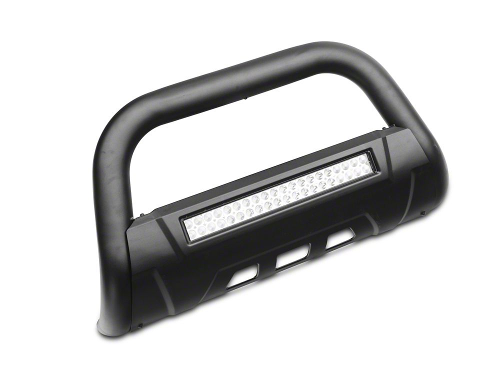 Barricade HD Bull Bar with Skid Plate and 20-Inch Dual Row LED Light Bar; Textured Black (18-25 Jeep Wrangler JL)