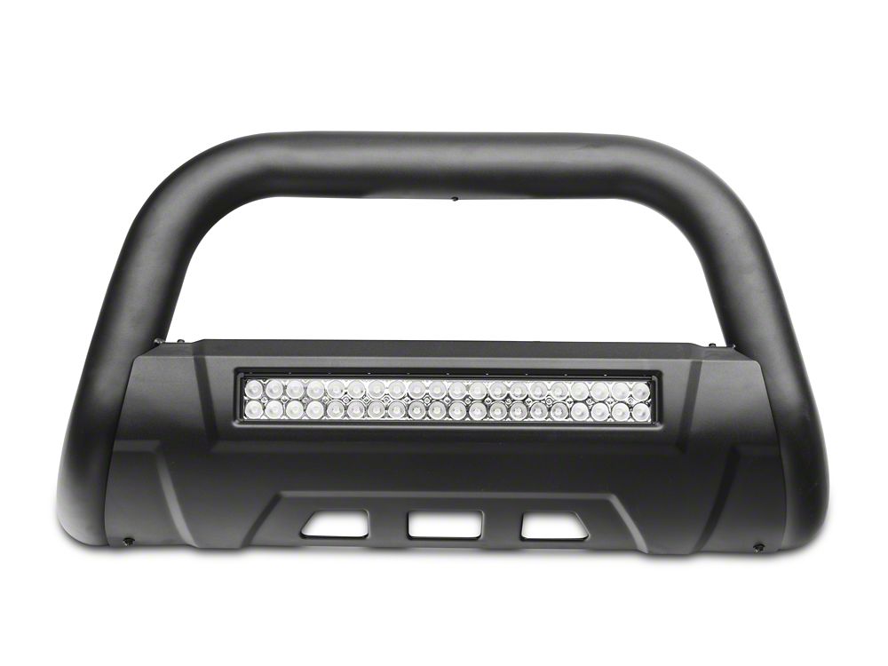 Barricade HD Bull Bar with Skid Plate and 20-Inch Dual Row LED Light Bar; Textured Black (18-25 Jeep Wrangler JL)