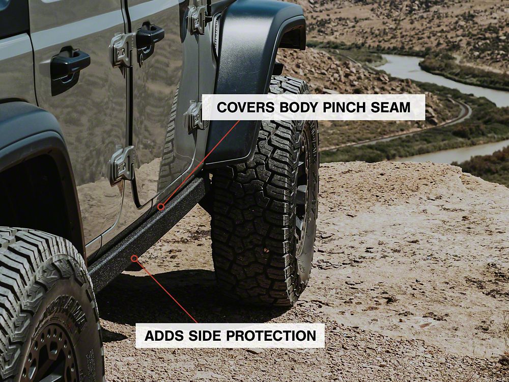 Barricade Rubi Rails; Textured Black (18-25 Jeep Wrangler JL 4-Door)