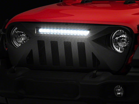 Barricade Dark Star Aluminum Grille with 20-Inch LED Light Bar (18-25 Jeep Wrangler JL)