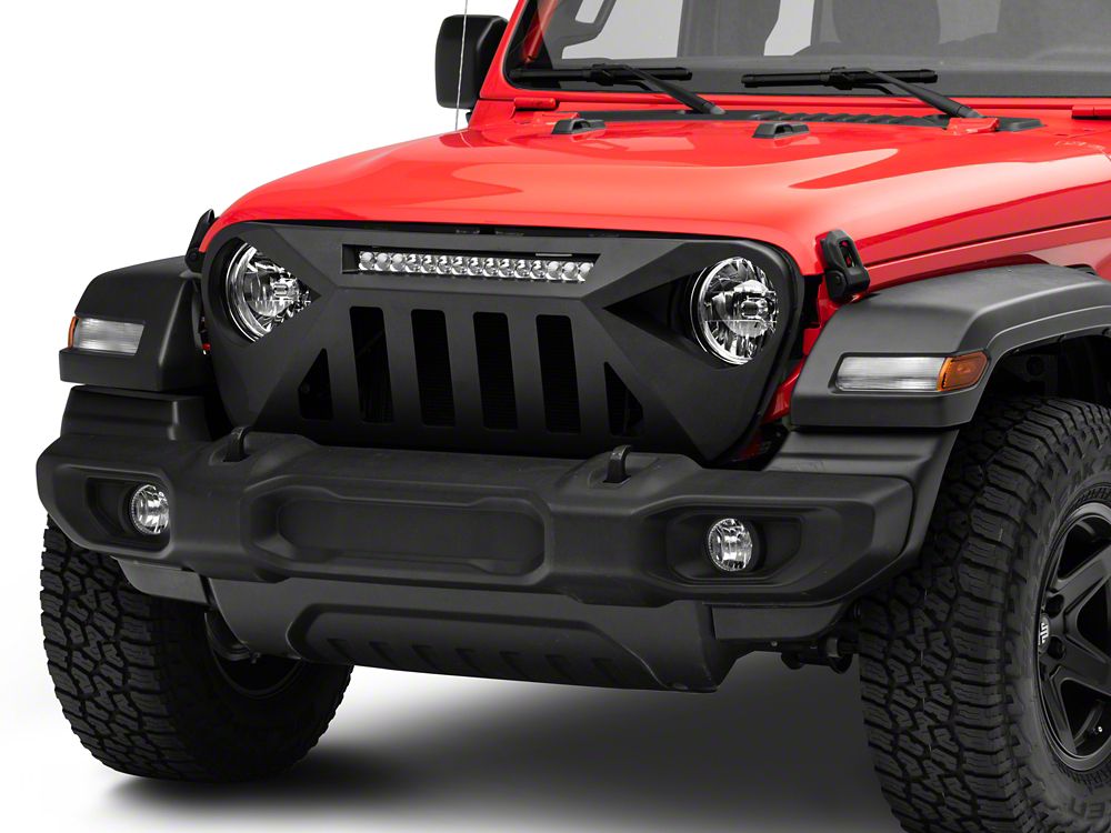 Barricade Dark Star Aluminum Grille with 20-Inch LED Light Bar (18-25 Jeep Wrangler JL)