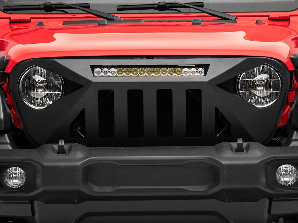Barricade Dark Star Aluminum Grille with 20-Inch LED Light Bar (18-25 Jeep Wrangler JL)