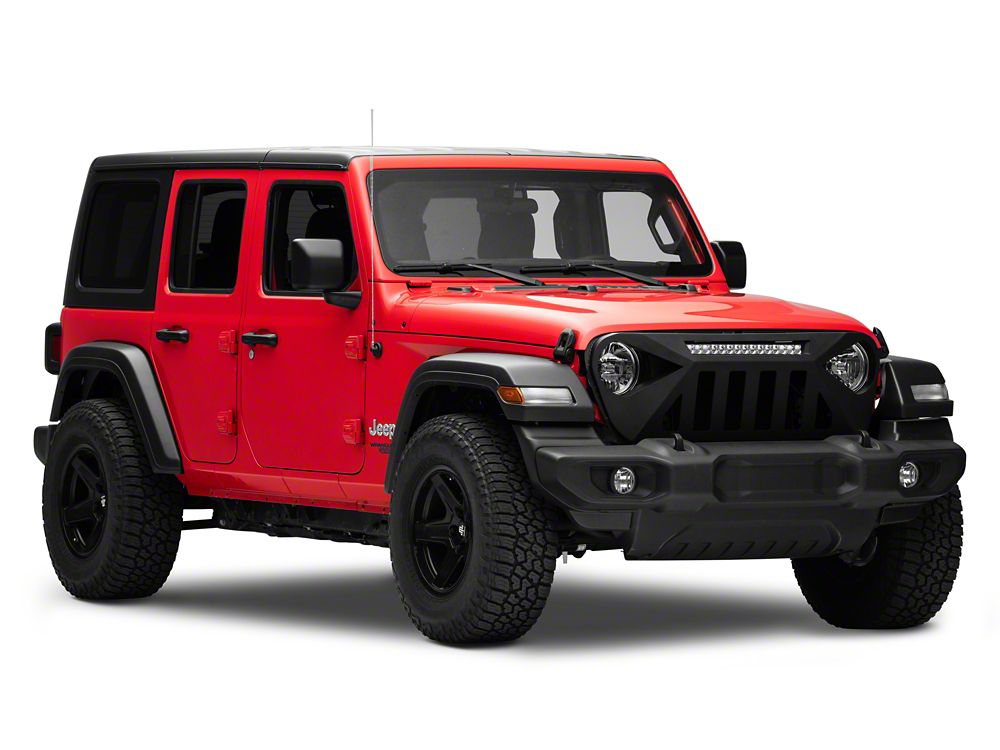 Barricade Dark Star Aluminum Grille with 20-Inch LED Light Bar (18-25 Jeep Wrangler JL)