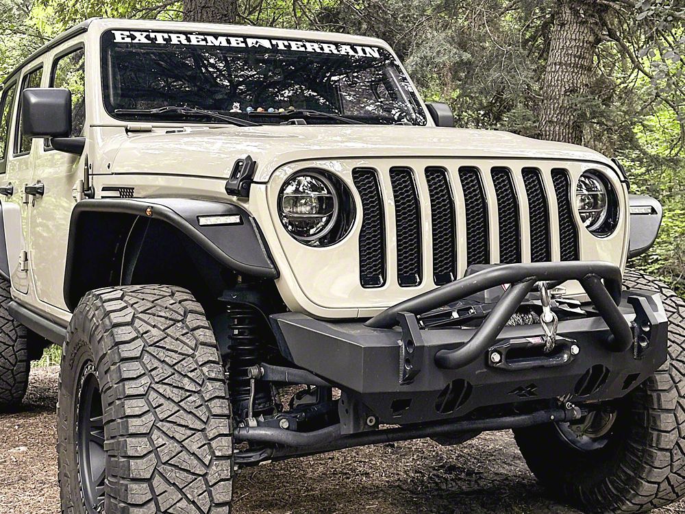 Barricade Tubular Fender Flares with LED DRL and Marker Lights (18-25 Jeep Wrangler JL)