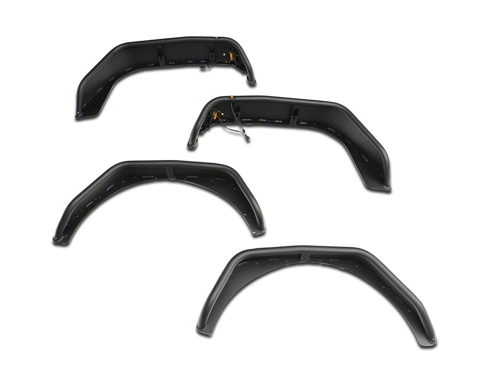 Barricade Tubular Fender Flares with LED DRL and Marker Lights (18-25 Jeep Wrangler JL)