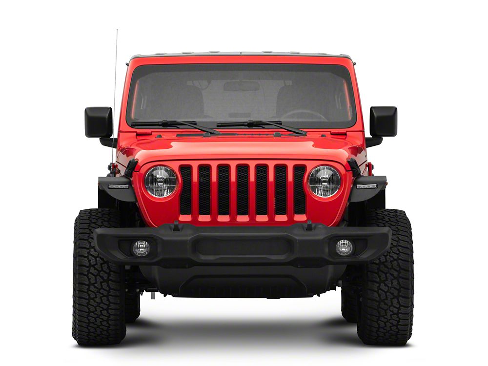 Barricade HD Flat Fender Flares with LED DRL and Turn Signal; Front (18-25 Jeep Wrangler JL)