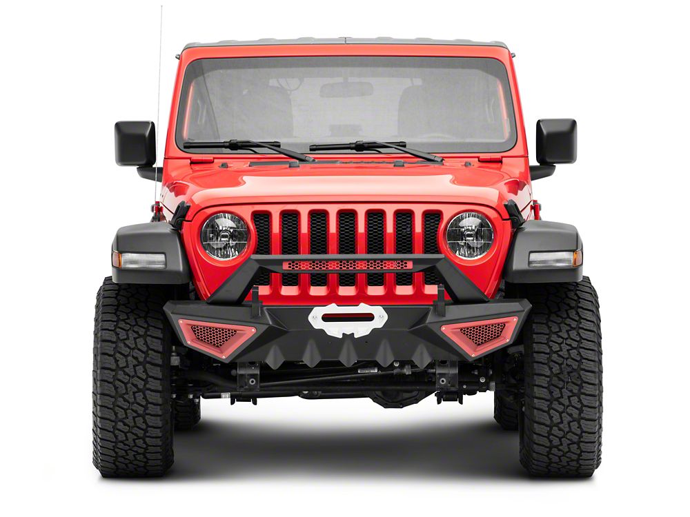 Barricade X-Series Front Bumper; Red Inserts (18-25 Jeep Wrangler JL)