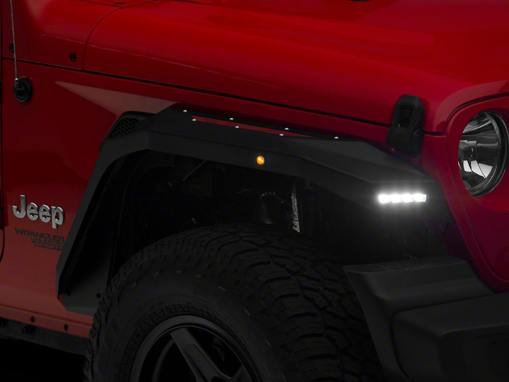 Barricade X-Series Fender Flares; Rear; Red Inserts (18-25 Jeep Wrangler JL)