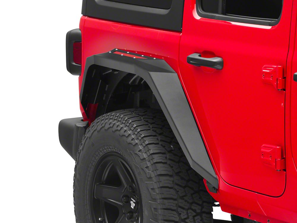 Barricade X-Series Fender Flares; Rear; Red Inserts (18-25 Jeep Wrangler JL)