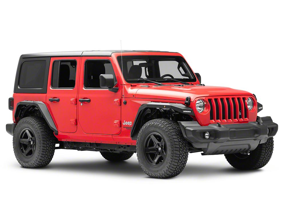Barricade X-Series Fender Flares; Rear; Red Inserts (18-25 Jeep Wrangler JL)