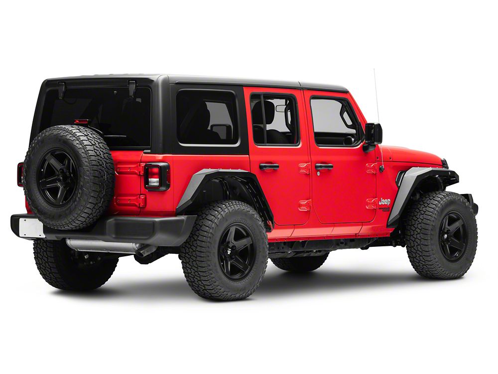 Barricade X-Series Fender Flares; Rear; Red Inserts (18-25 Jeep Wrangler JL)