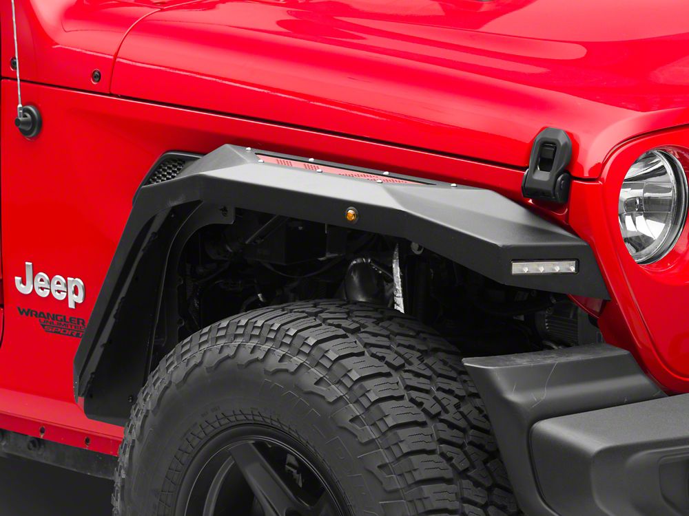 Barricade X-Series Fender Flares; Rear; Red Inserts (18-25 Jeep Wrangler JL)