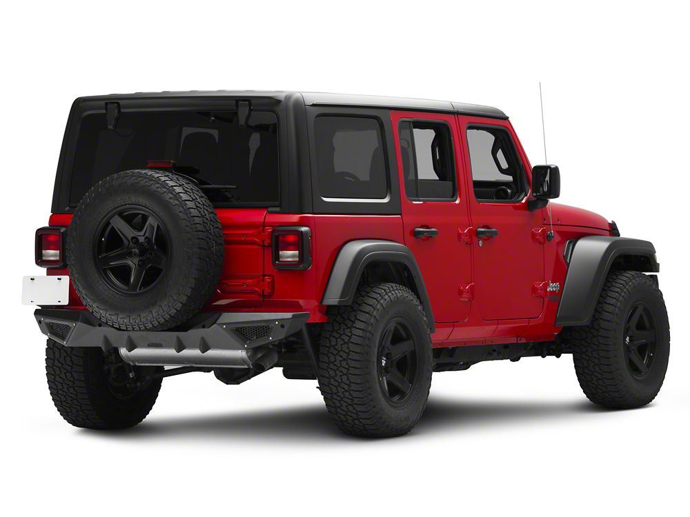 Barricade X-Series Rear Bumper; Black Inserts (18-25 Jeep Wrangler JL)