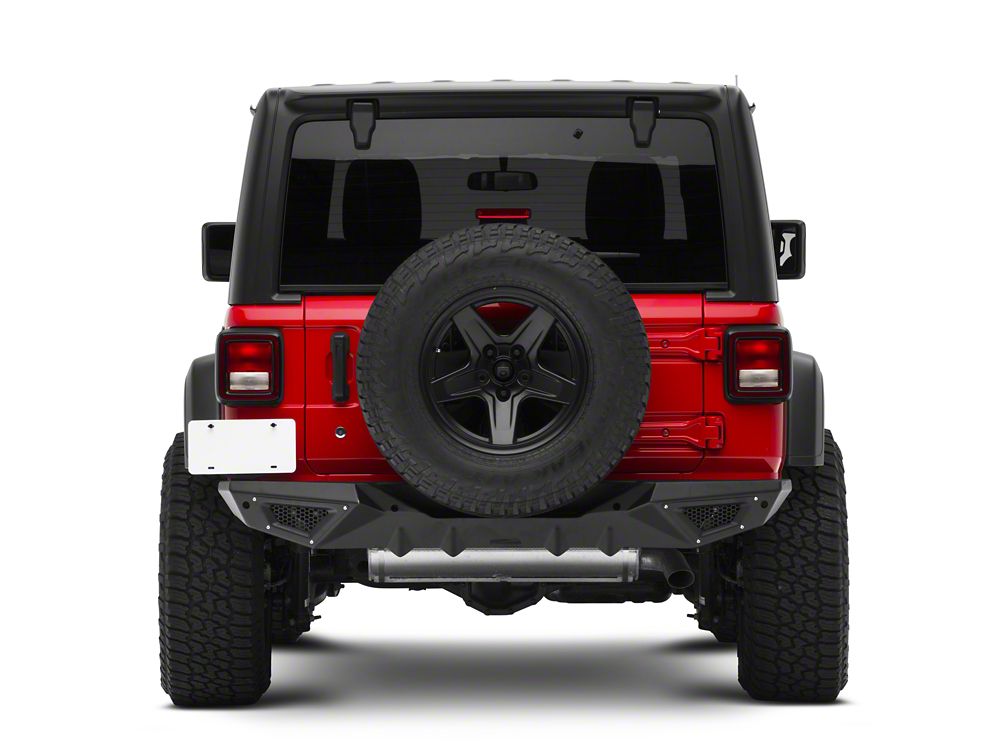 Barricade X-Series Rear Bumper; Black Inserts (18-25 Jeep Wrangler JL)