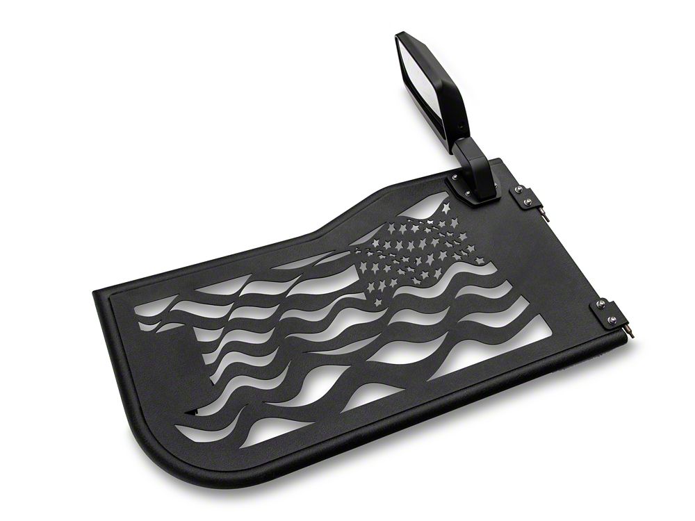 Barricade US Flag Tubular Doors With Mirrors (18-25 Jeep Wrangler JL 4-Door)