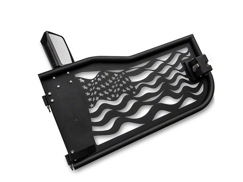 Barricade US Flag Tubular Doors With Mirrors (18-25 Jeep Wrangler JL 4-Door)