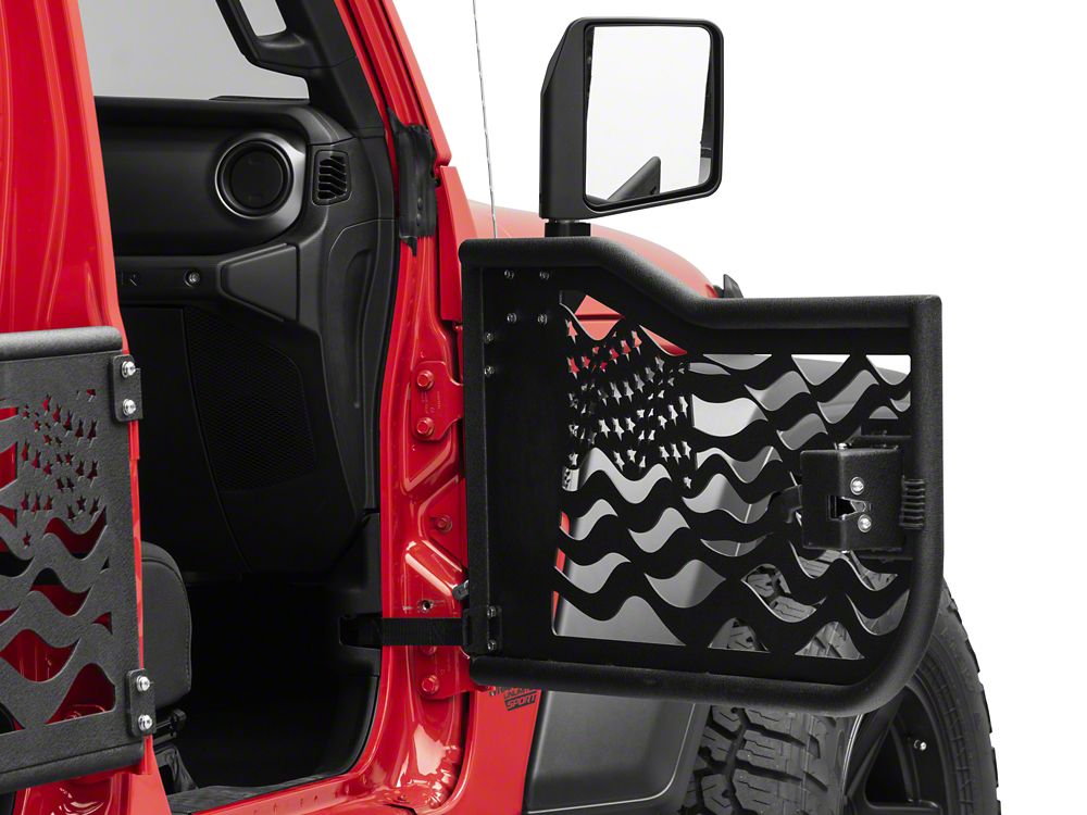 Barricade US Flag Tubular Doors With Mirrors (18-25 Jeep Wrangler JL 4-Door)