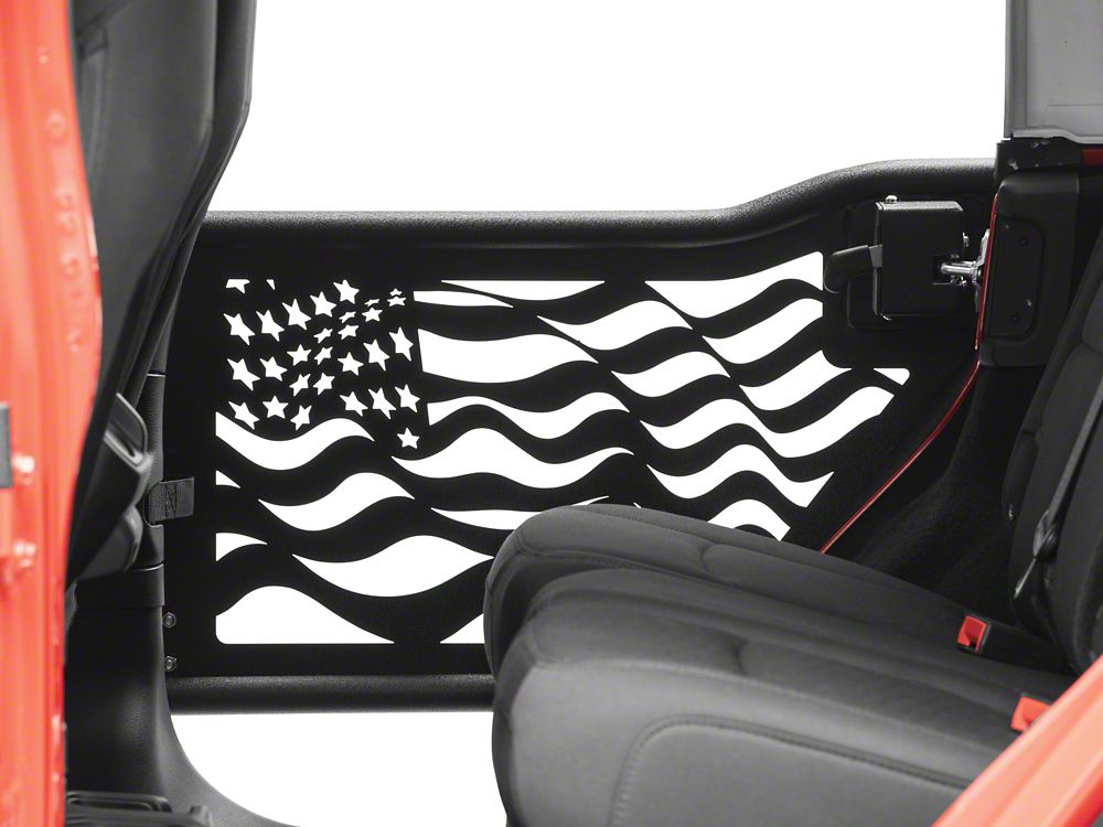 Barricade US Flag Tubular Doors With Mirrors (18-25 Jeep Wrangler JL 4-Door)