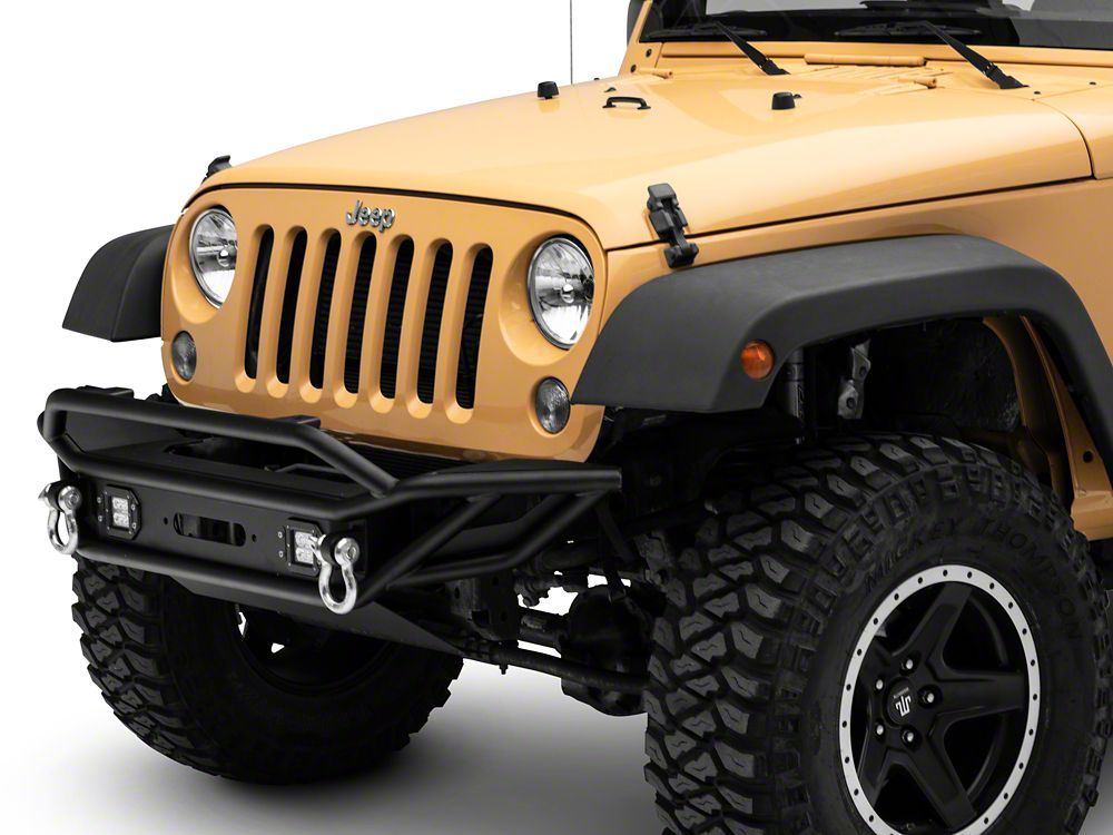 Hooke Road Off-Road Front Winch Bumper w/LED Lights For Jeep Wrangler Hooke Road Off-Road Front Winch Bumper w/LED Lights For Jeep Wrangler