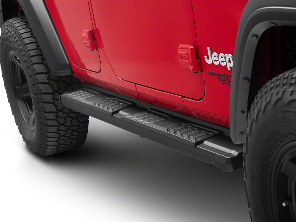 Barricade S6 Running Boards; Fine Textured Black (18-25 Jeep Wrangler JL 4-Door)