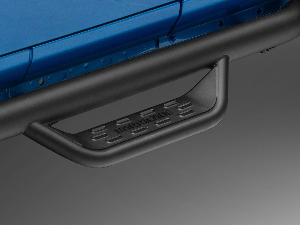 Barricade Tubular Drop Steps; Fine Textured Black (18-25 Jeep Wrangler JL 4-Door)