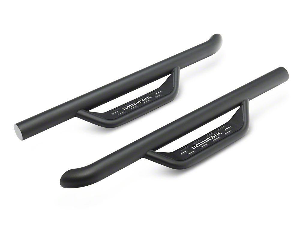 Barricade Tubular Drop Steps; Fine Textured Black (18-25 Jeep Wrangler JL 2-Door)