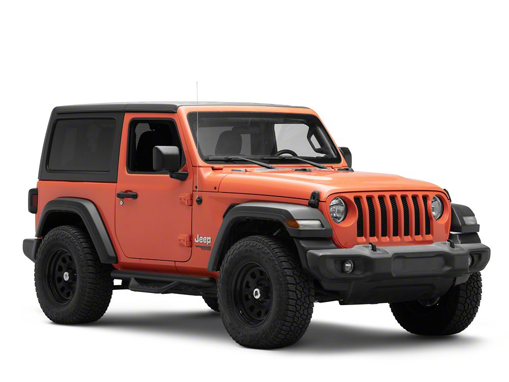 Barricade Tubular Drop Steps; Fine Textured Black (18-25 Jeep Wrangler JL 2-Door)
