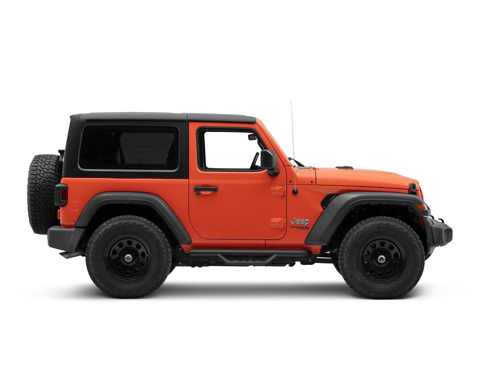 Barricade Tubular Drop Steps; Fine Textured Black (18-25 Jeep Wrangler JL 2-Door)