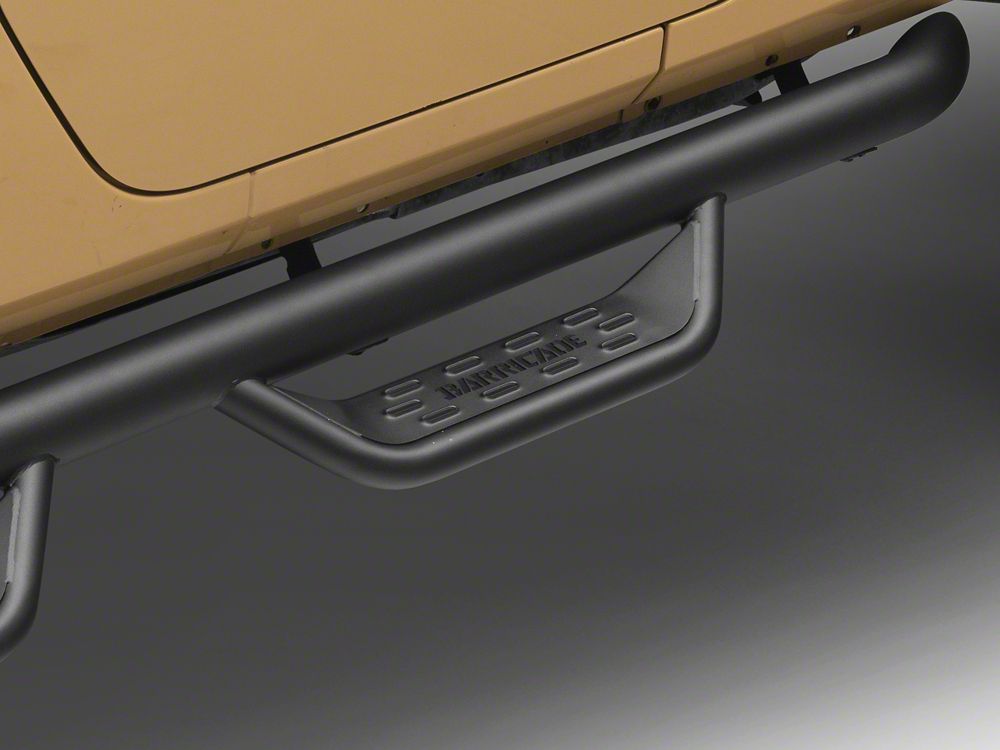 Barricade Tubular Drop Steps; Fine Textured Black (07-18 Jeep Wrangler JK 4-Door)