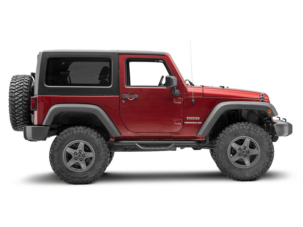 Barricade Tubular Drop Steps; Fine Textured Black (07-18 Jeep Wrangler JK 2-Door)