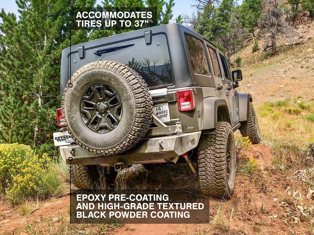 Barricade Trail Force HD Rear Bumper with Tire Carrier (07-18 Jeep Wrangler JK)