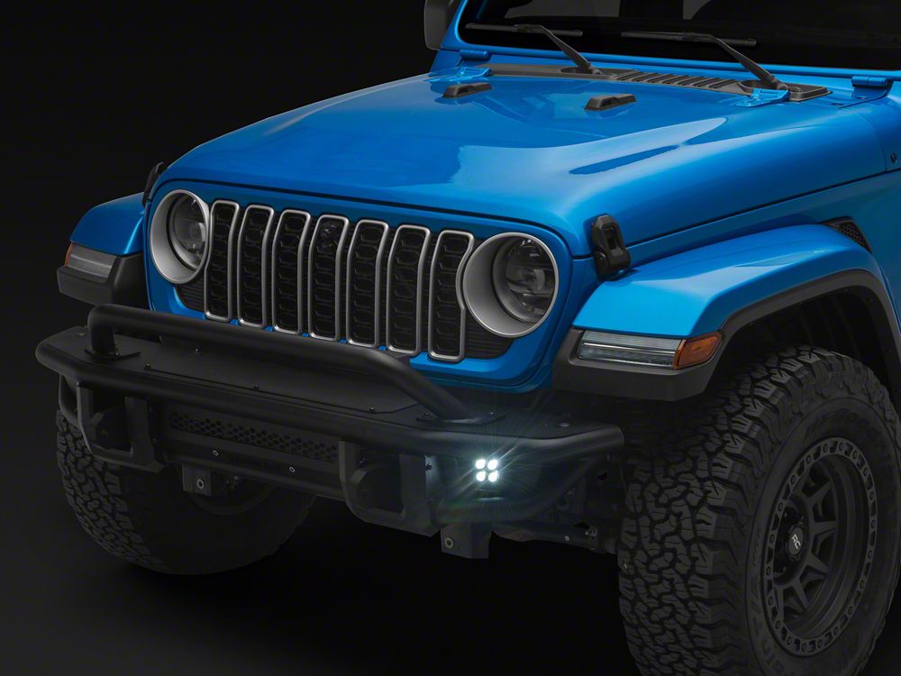 Barricade HD4 Tubular Style Front Bumper with LED Fog Lights (18-25 Jeep Wrangler JL)