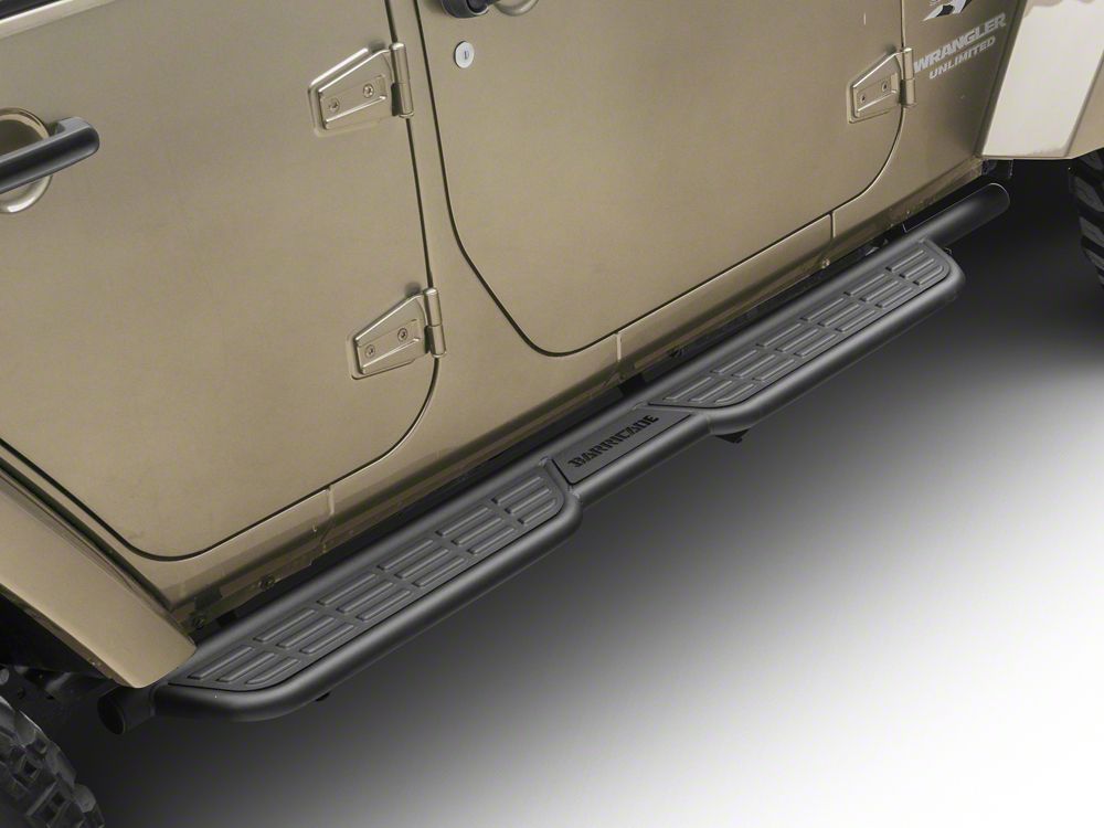 Barricade Formed HD Running Boards; Textured Black (07-18 Jeep Wrangler JK 4-Door)