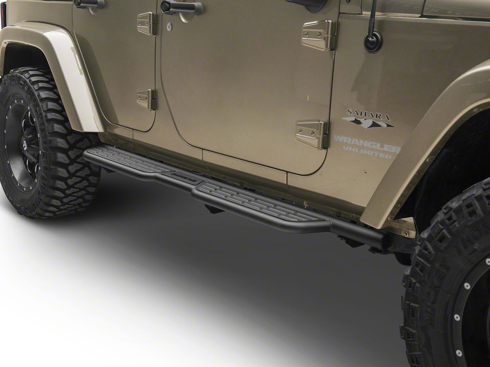 Barricade Formed HD Running Boards; Textured Black (07-18 Jeep Wrangler JK 4-Door)