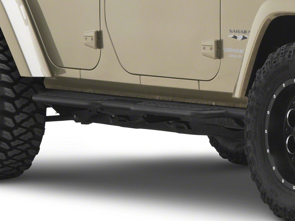 Barricade Formed HD Running Boards; Textured Black (07-18 Jeep Wrangler JK 4-Door)