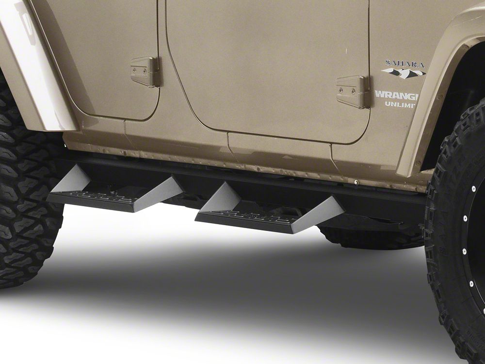 Barricade Canyon Drop Steps; Textured Black (07-18 Jeep Wrangler JK 4-Door)
