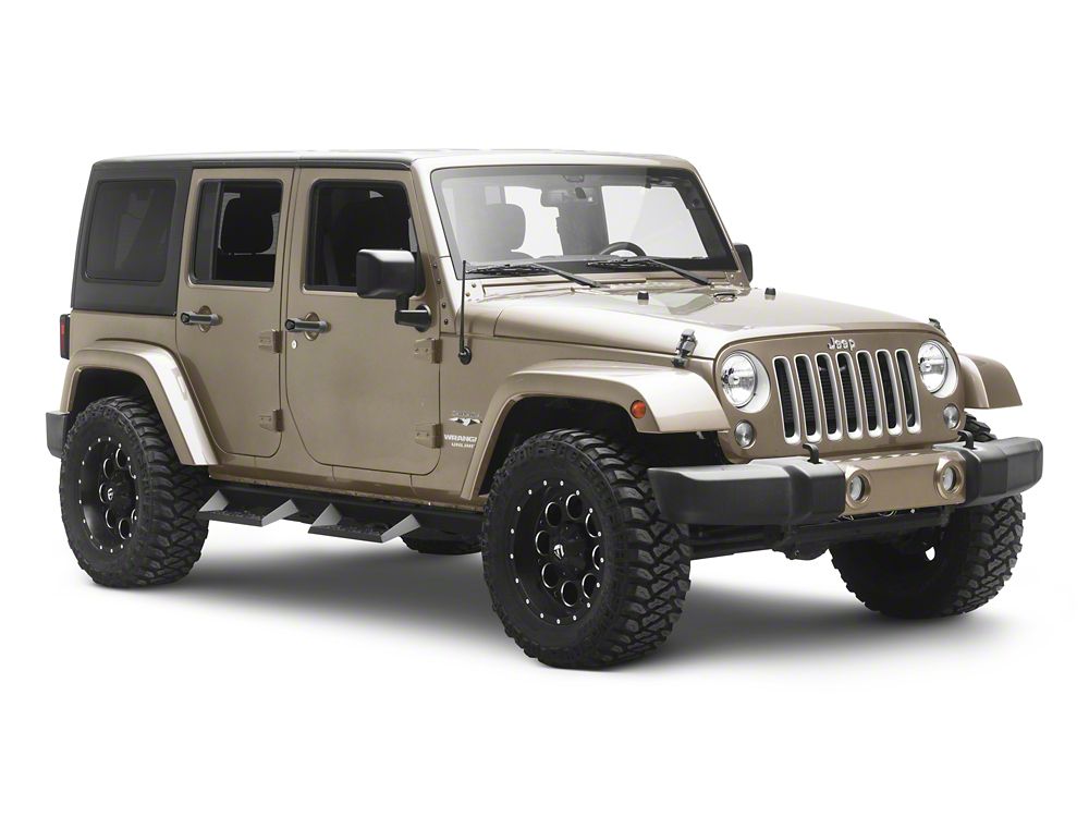 Barricade Canyon Drop Steps; Textured Black (07-18 Jeep Wrangler JK 4-Door)