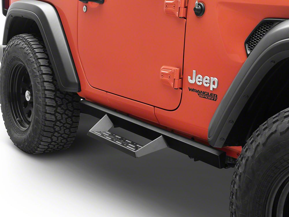 Barricade Canyon Drop Steps; Textured Black (18-25 Jeep Wrangler JL 2-Door)