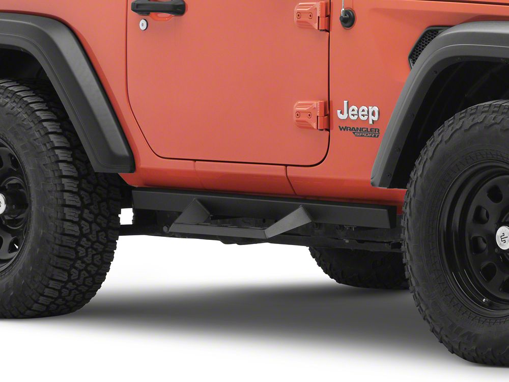 Barricade Canyon Drop Steps; Textured Black (18-25 Jeep Wrangler JL 2-Door)